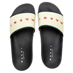 Marni Rubber Slide - Ecru/Blue Black/Red 9 Marni Rubber Slide - Ecru/Blue Black/Red -Birkenstock Store Marni Rubber Slide Ecru Blue Black Red SAMR003202 P4547 ZO101 12 31 2021 01 3