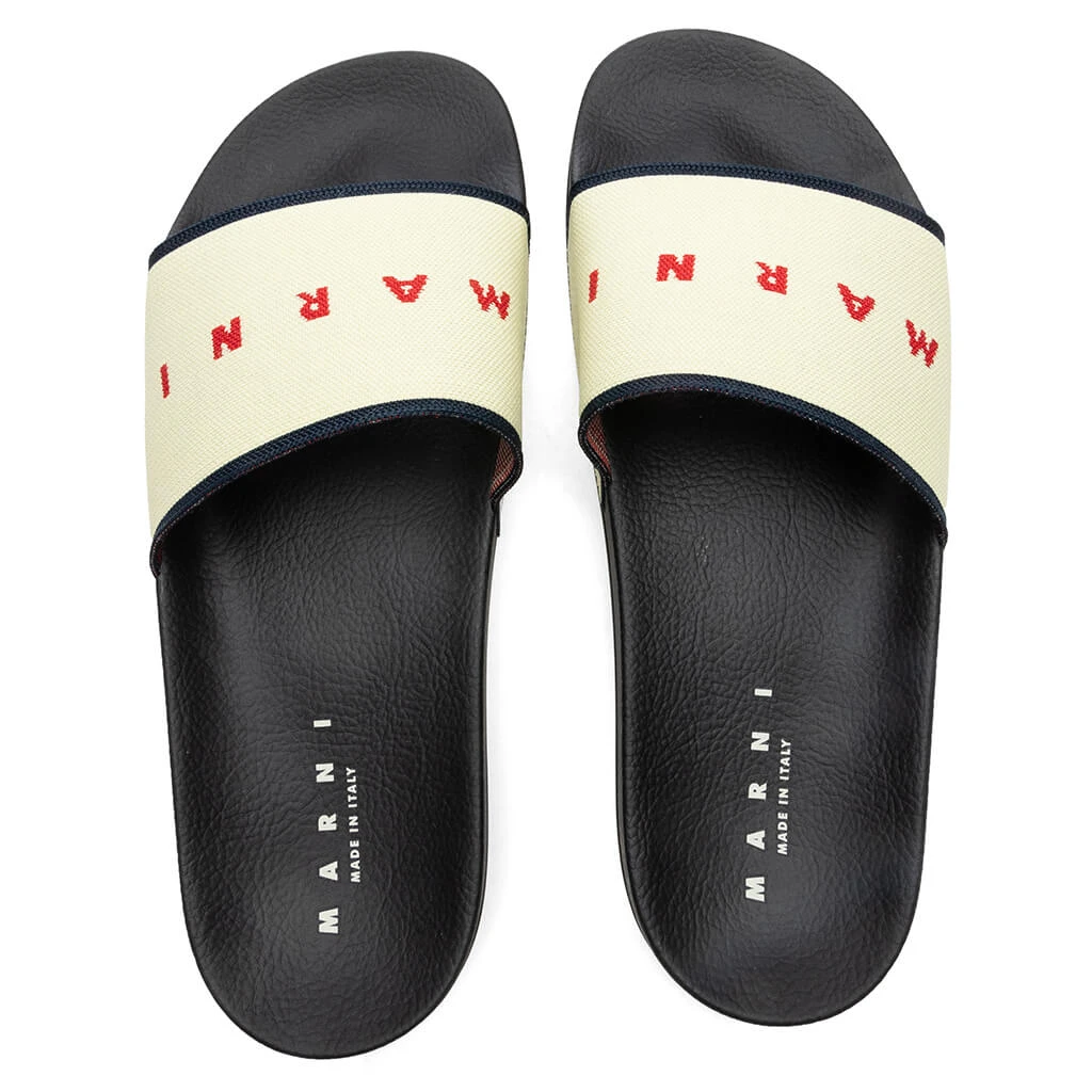Marni Rubber Slide - Ecru/Blue Black/Red 6 Marni Rubber Slide - Ecru/Blue Black/Red - Image 4