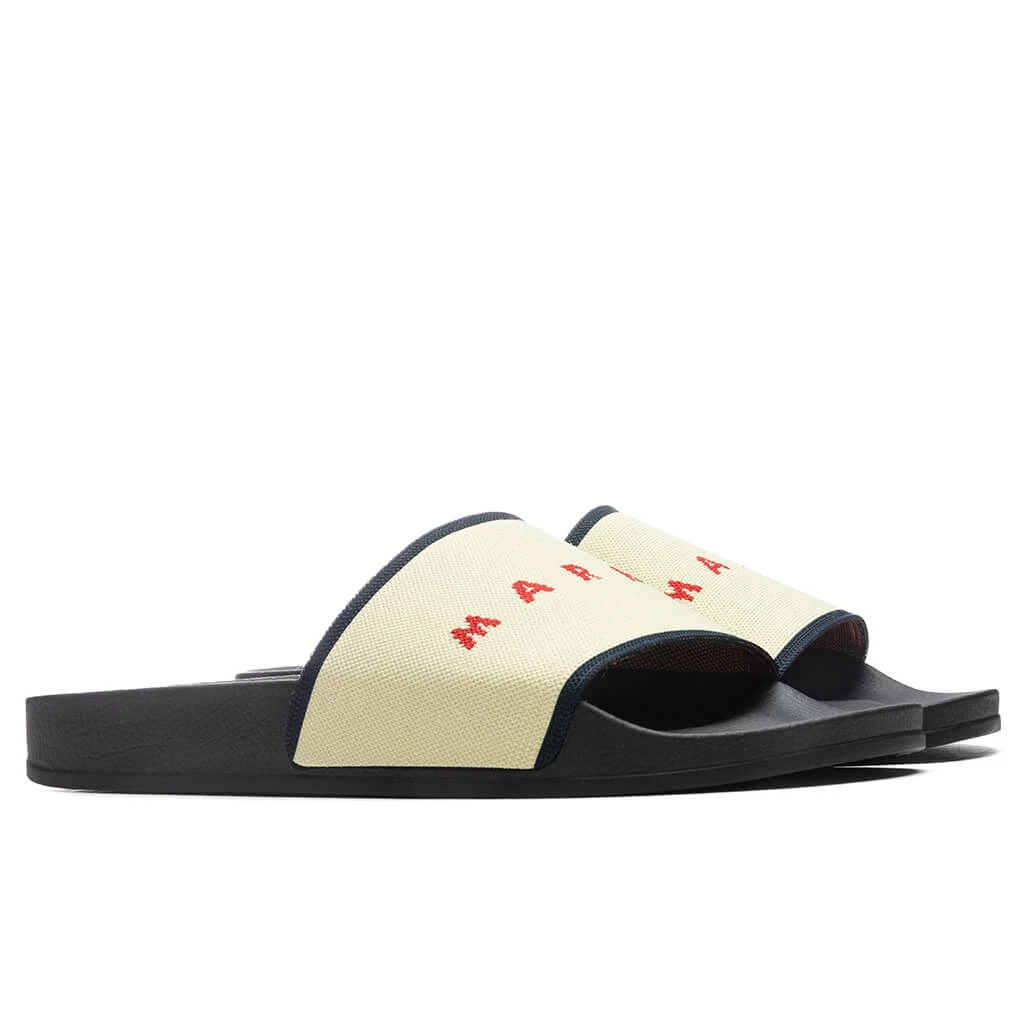 Marni Rubber Slide - Ecru/Blue Black/Red 4 Marni Rubber Slide - Ecru/Blue Black/Red - Image 2
