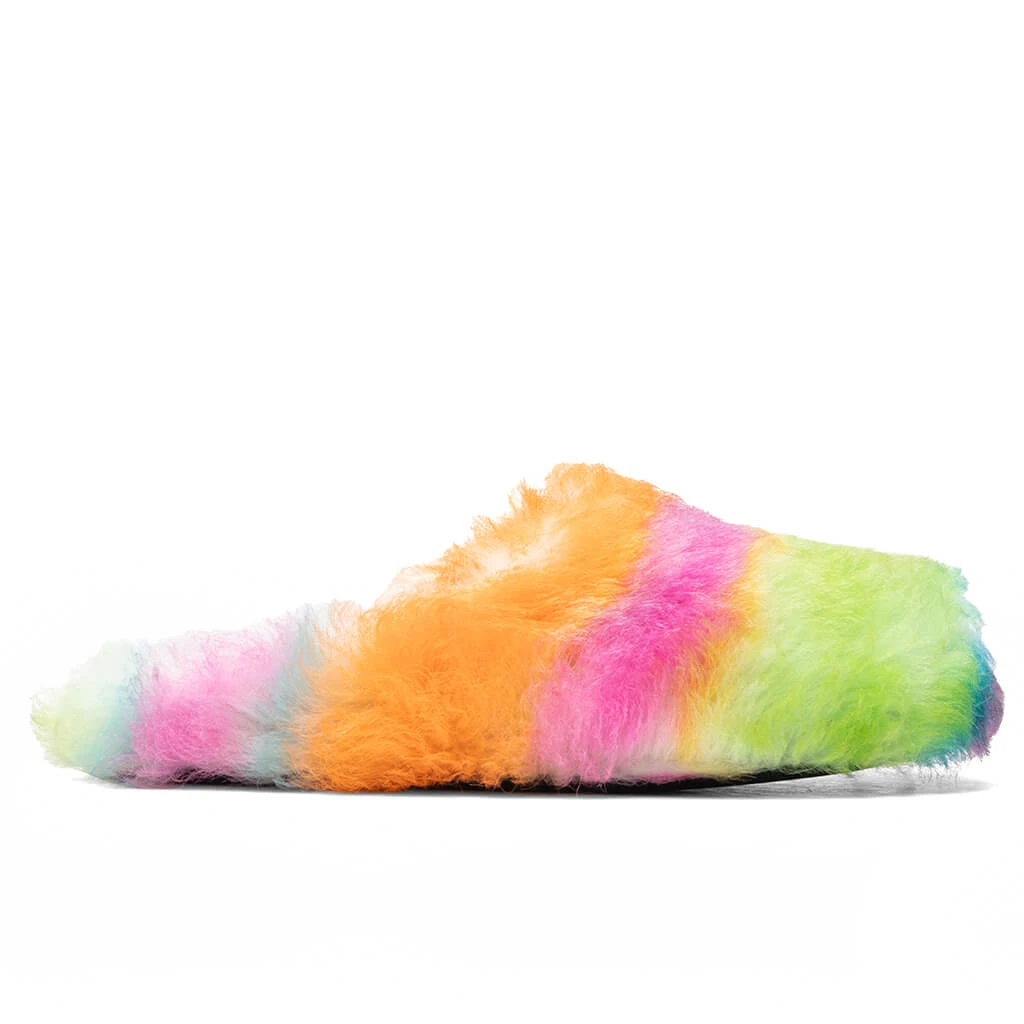 Marni Striped Shearling Fussbett Sabot - Multicolored 3 Marni Striped Shearling Fussbett Sabot - Multicolored