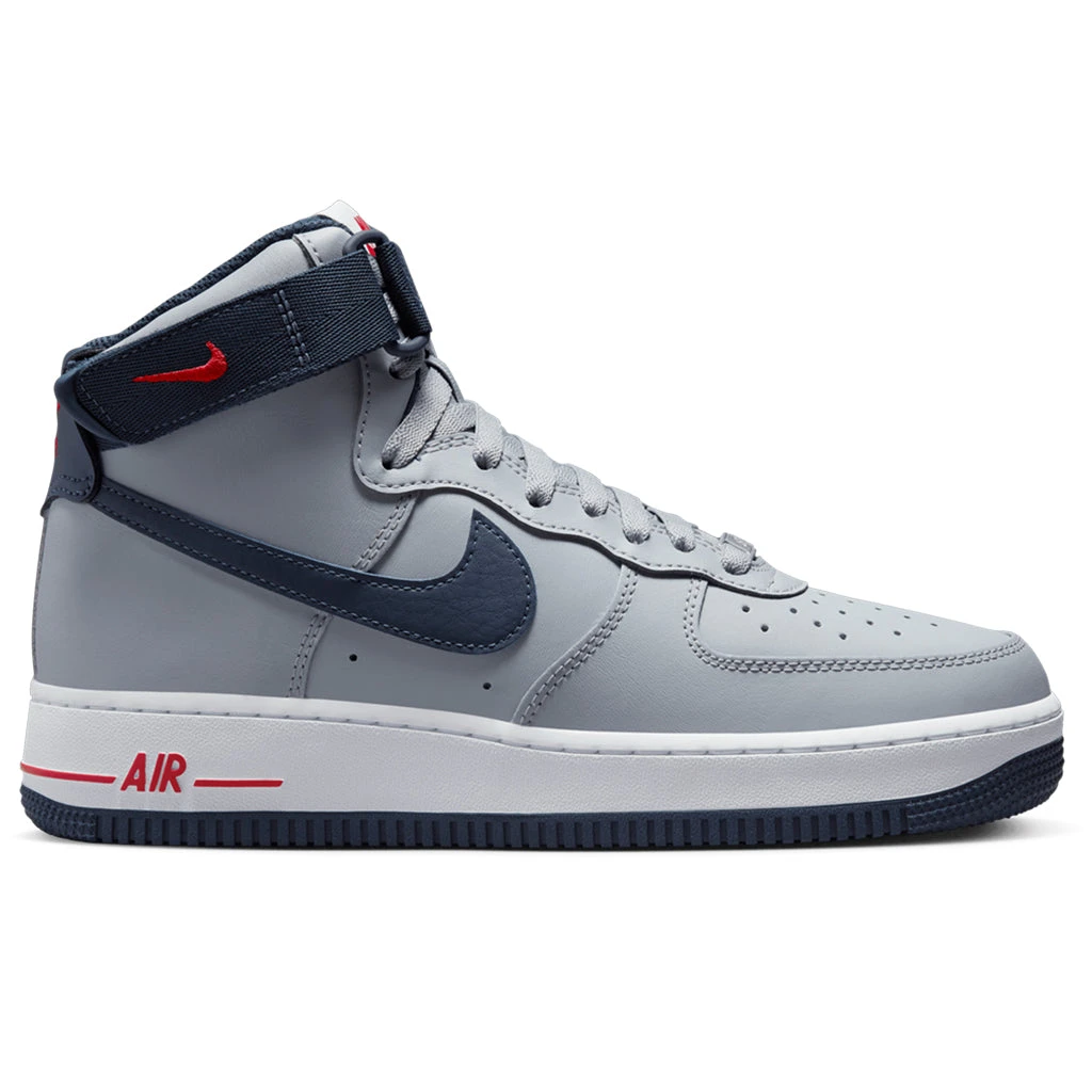 Nike Air Force 1 High Women's 'New England'- Wolf Grey/College Navy/Red 3 Nike Air Force 1 High Women's 'New England'- Wolf Grey/College Navy/Red