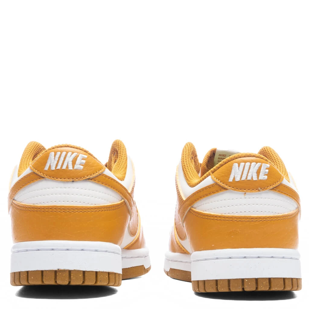 Nike Women's Next Nature Dunk Low - Phantom/Gold Suede/White 6 Nike Women's Next Nature Dunk Low - Phantom/Gold Suede/White - Image 4