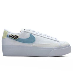 Nike Women's Blazer Low Platform Next Nature - White/Boarder Blue/Pink Oxford