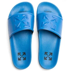 Arrow Slider - Blue/Blue -Birkenstock Store Off White c o Virgil Abloh Arrow Slider Blue OMIC010F22MAT0014545 12 09 22 Feature JM 6