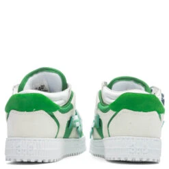 Floating Arrow Sneaker - White/Green -Birkenstock Store Off White c o Virgil Abloh Floating Arrow Sneaker White Green OMIA244F22LEA0010155 11 15 22 Feature VR 6