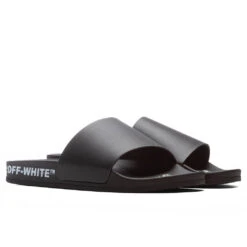 Industrial Belt Slider - Black/White -Birkenstock Store Off White c o Virgil Abloh Industrial Belt Slider Black White OMIC001S22MAT0011001 2
