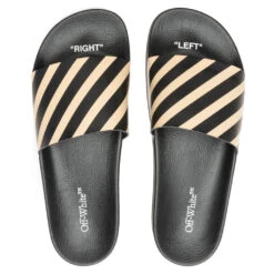 Diag Slider - Black/Beige -Birkenstock Store Off White co Virgil Abloh Diag Slider Black Beige OMIC011C99MAT0021061 04 06 23 S NF Feature 6