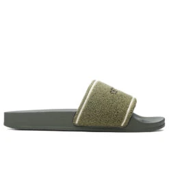 Towel Embroidery Slider - Khaki/Black