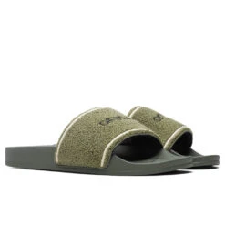 Towel Embroidery Slider - Khaki/Black -Birkenstock Store Off White co Virgil Abloh Towel Embroidery Slider Khaki Black OMIC001F21MAT0016310 08 12 2021 01