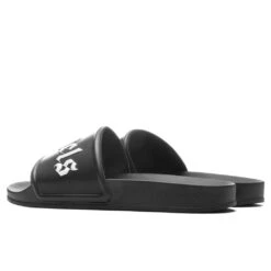 Palm Angels Pool Slider - Black/White -Birkenstock Store Palm Angels Pool Slider Black White PMIC001C99PLA0011001 02 24 2022 01 3