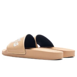 Palm Angels Pool Slider - Brown/White -Birkenstock Store Palm Angels Pool Slider Brown White PMIC001F22PLA001 6001 11 11 22 Feature DV 3