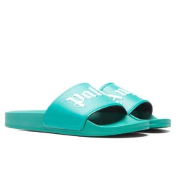Palm Angels Pool Slider - Green/White -Birkenstock Store Palm Angels Pool Slider Green White PMIC001S22PLA0015501 05 12 22 Feature 5