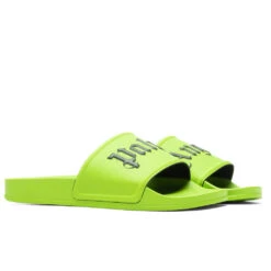 Palm Angels Pool Slider - Light Green -Birkenstock Store Palm Angels Pool Slider Light Green PMIC001S22PLA0015055 09 24 22 S NF Feature 4