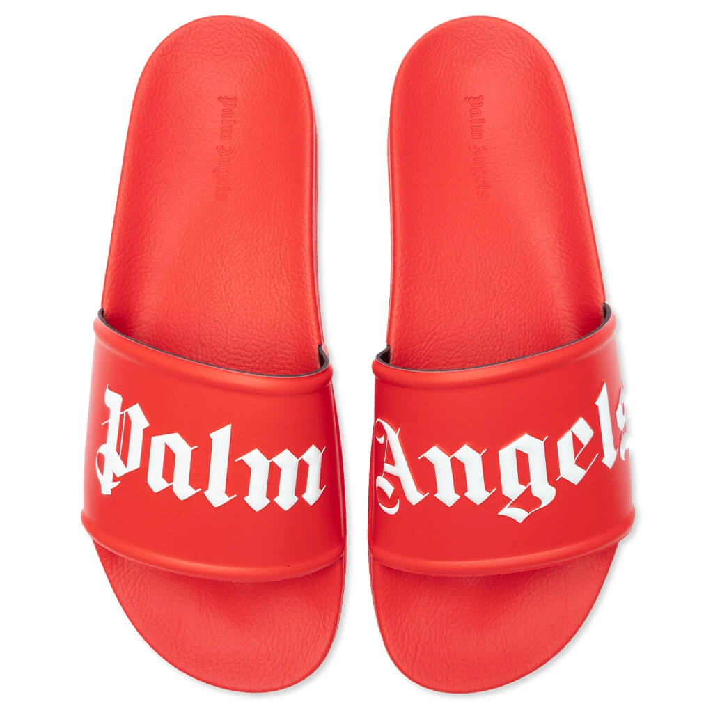Palm Angels Pool Slider - Red/White 4 Palm Angels Pool Slider - Red/White - Image 2