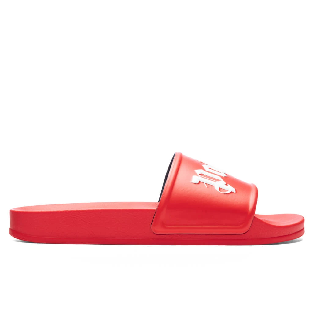 Palm Angels Pool Slider - Red/White 3 Palm Angels Pool Slider - Red/White