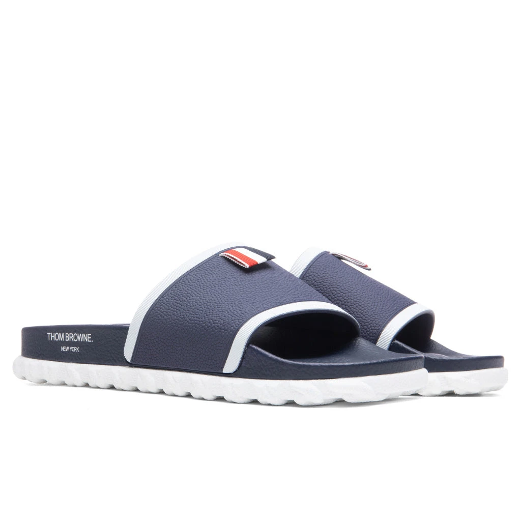 Cable Knit Sole Pool Slide - Navy 5 Cable Knit Sole Pool Slide - Navy - Image 3