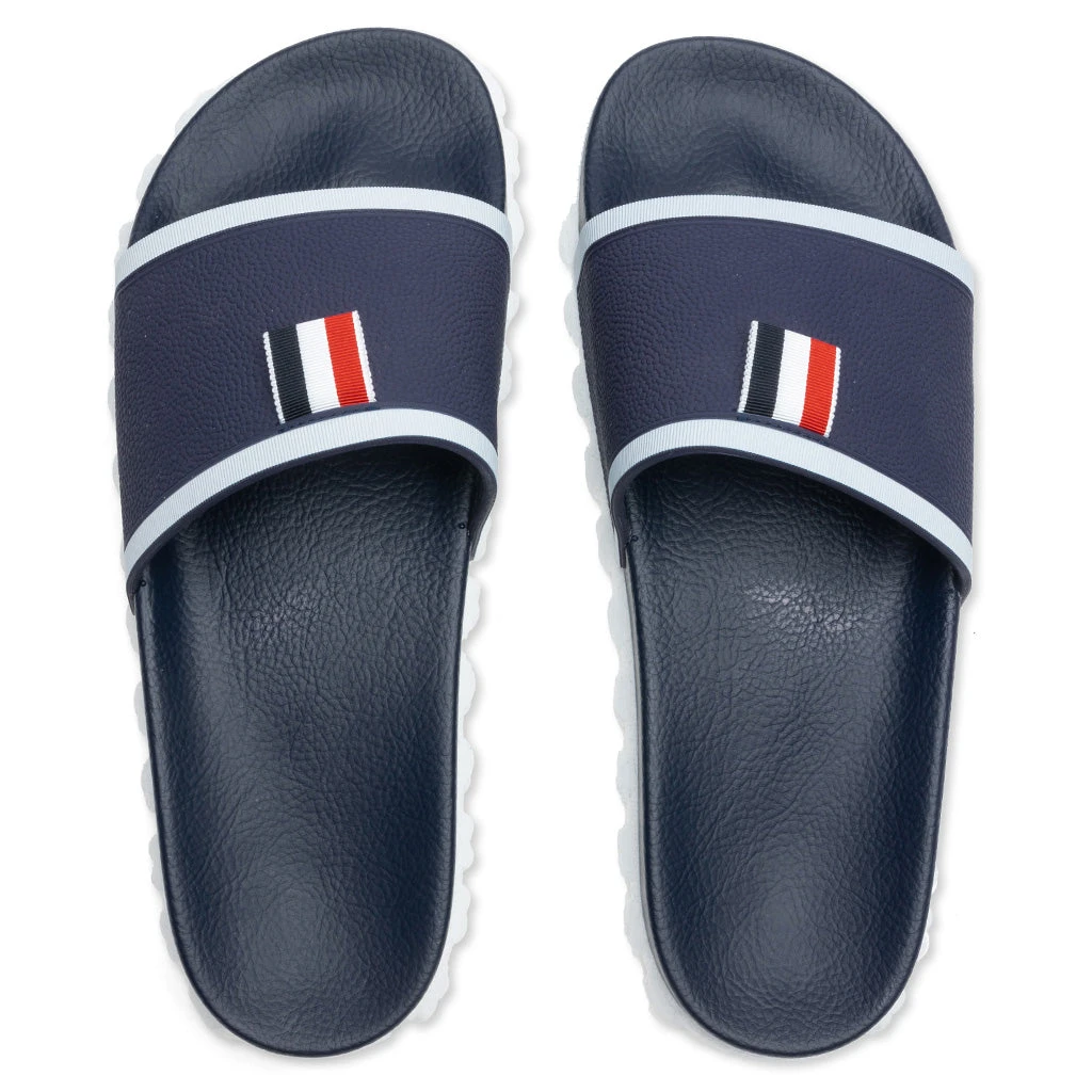 Cable Knit Sole Pool Slide - Navy 4 Cable Knit Sole Pool Slide - Navy - Image 2