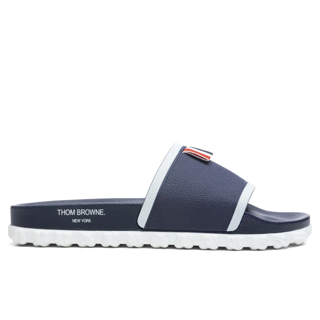 Cable Knit Sole Pool Slide - Navy 3 Cable Knit Sole Pool Slide - Navy