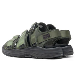 Suicoke X Tom Wood Vega Sandal - Olive Green -Birkenstock Store TomWood x Suicoke Vega Sandal Olive Green OG 318TW Green 05 23 22 Feature JM 3