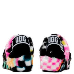 Ugg Women's Fluff Yeah Checks Slide - Black/Multi -Birkenstock Store UGG Women s Fluff Yeah Checks Slide Black Multi 1135510 BLKM 08 30 22 Feature JORDAN 4