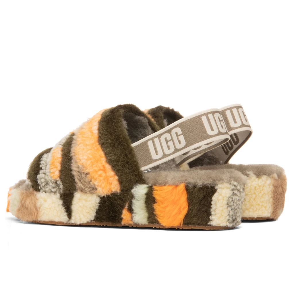 Ugg Women's Fluff Yeah Slide Cali Collage - Olive 5 Ugg Women's Fluff Yeah Slide Cali Collage - Olive - Image 3