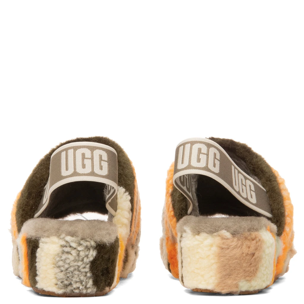 Ugg Women's Fluff Yeah Slide Cali Collage - Olive 6 Ugg Women's Fluff Yeah Slide Cali Collage - Olive - Image 4