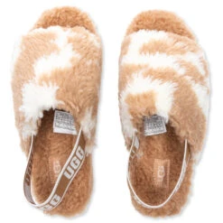 Ugg Women's Fluff Yeah Slide Cow Print - Mesa/Sand -Birkenstock Store UGG Women s Fluff Yeah Slide Cow Print Mesa Sand 1125592 MSS 11 05 2021 01 4