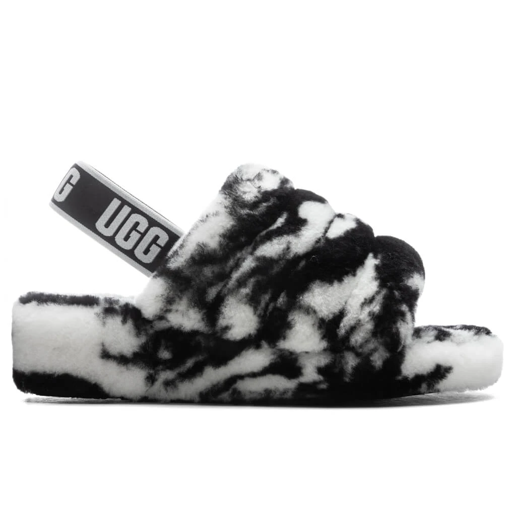 Ugg Women's Fluff Yeah Slide Marble - Black 2 Ugg Women's Fluff Yeah Slide Marble - Black