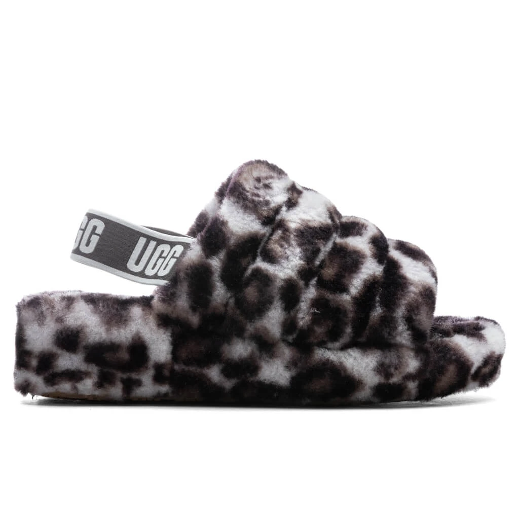 Ugg Women's Fluff Yeah Slide Panther Print - Stormy Grey 3 Ugg Women's Fluff Yeah Slide Panther Print - Stormy Grey