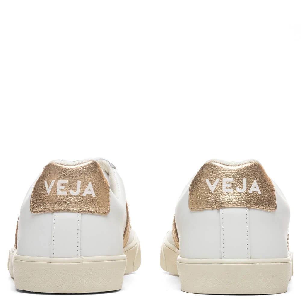 Veja Women's Esplar Logo Leather - Extra White/Platine 6 Veja Women's Esplar Logo Leather - Extra White/Platine - Image 4