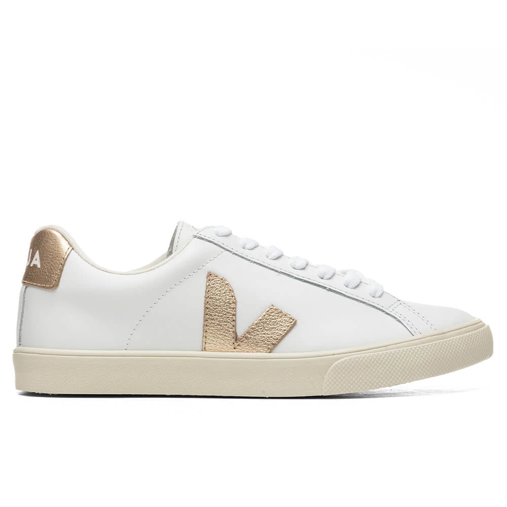 Veja Women's Esplar Logo Leather - Extra White/Platine 3 Veja Women's Esplar Logo Leather - Extra White/Platine