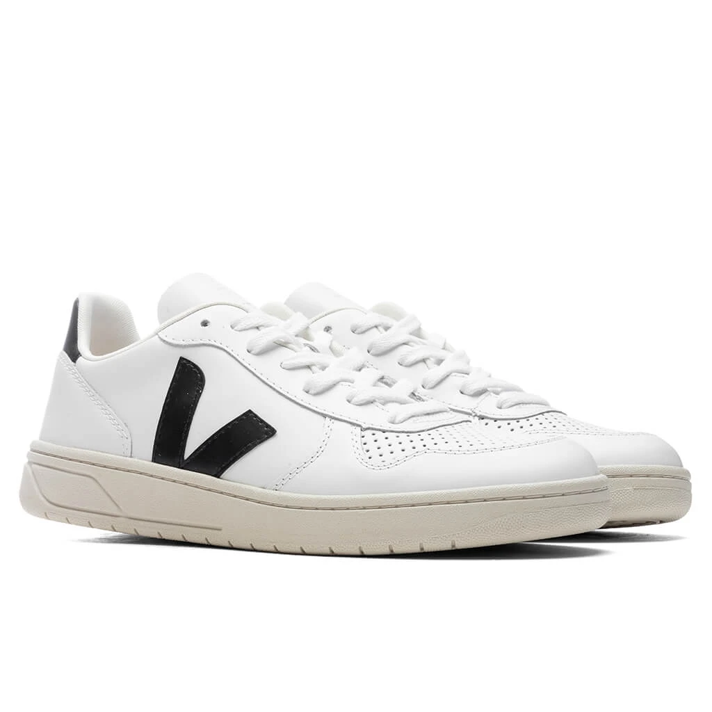Veja Women's V-10 Leather - Extra White/Black 4 Veja Women's V-10 Leather - Extra White/Black - Image 2
