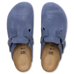 Birkenstock Wide Boston Suede Embossed - Indigo Blue -Birkenstock Store Wide Boston Suede Corduroy Indigo 1026203 08 06 23 Feature VR 6