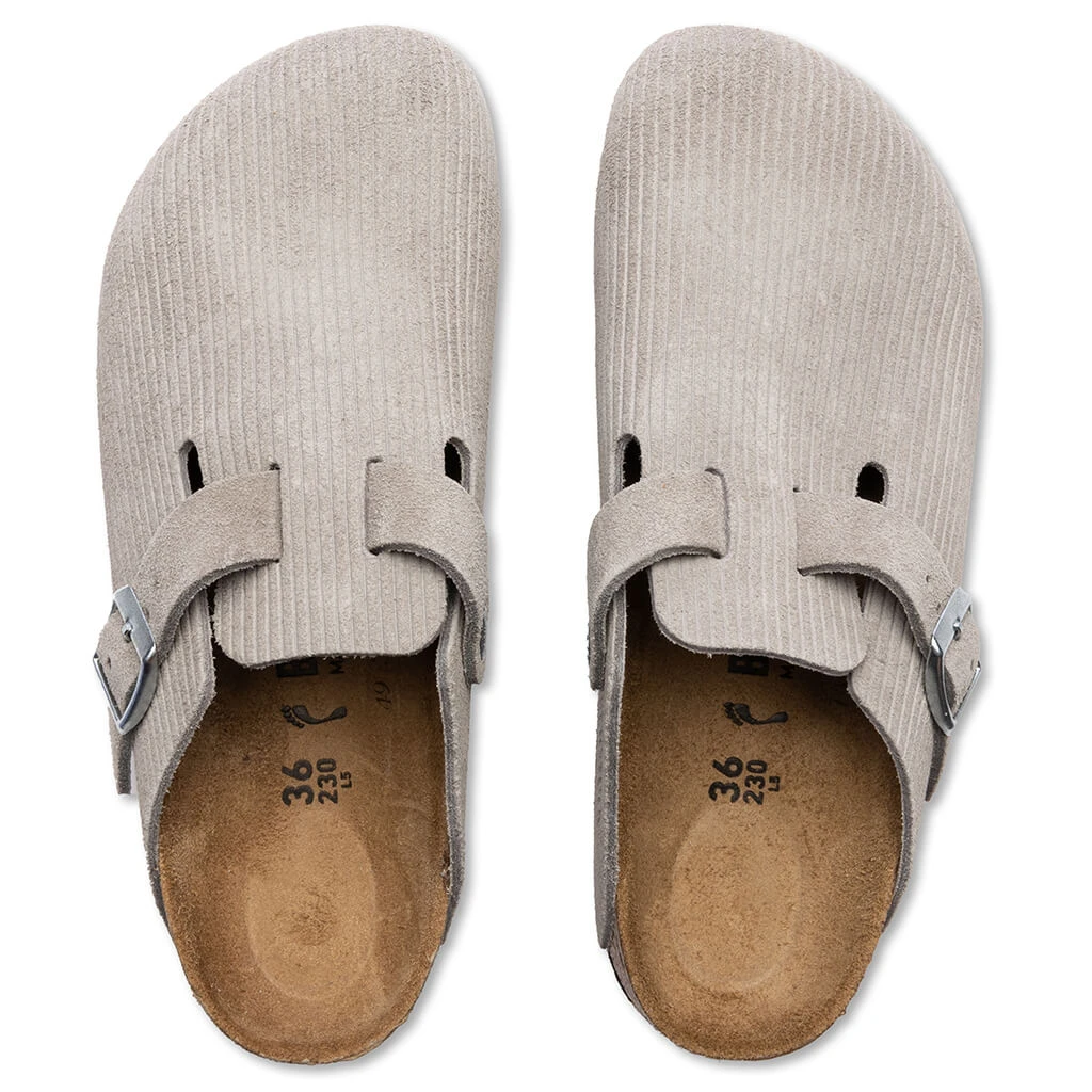 Birkenstock Wide Boston Suede Embossed - Corduroy Stone Coin 6 Birkenstock Wide Boston Suede Embossed - Corduroy Stone Coin - Image 4