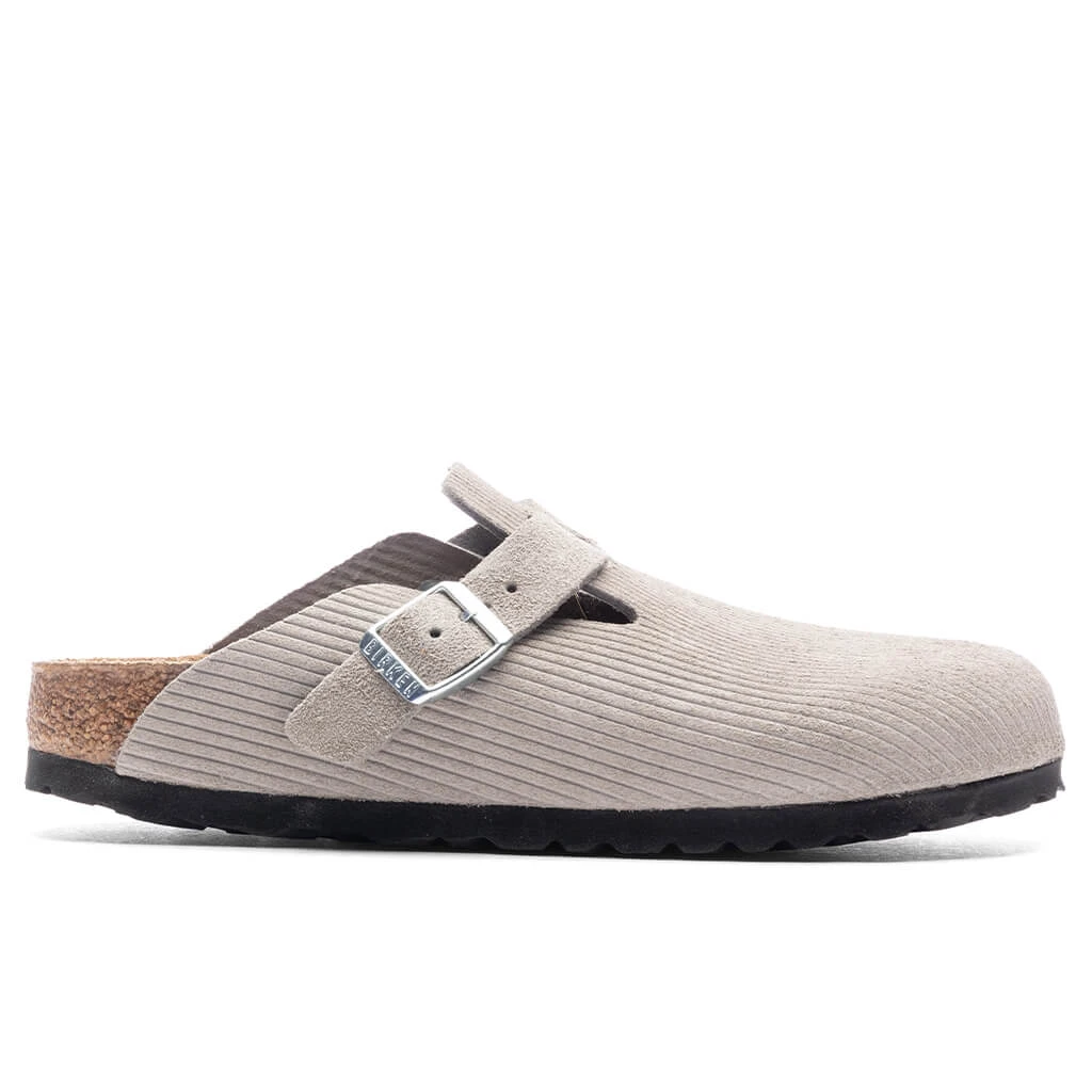 Birkenstock Wide Boston Suede Embossed - Corduroy Stone Coin 3 Birkenstock Wide Boston Suede Embossed - Corduroy Stone Coin