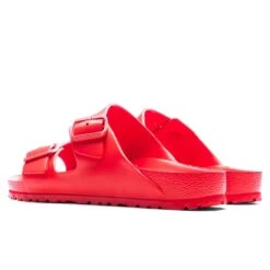 Birkenstock Women's Narrow Arizona Essentials Eva - Active Red -Birkenstock Store Women s Narrow Arizona Essentials Eva Active Red 1017996 06 21 23 Feature VR 4