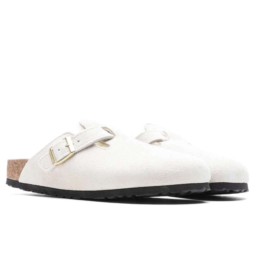 Birkenstock Women's Narrow Boston Shearling Suede - Antique White 4 Birkenstock Women's Narrow Boston Shearling Suede - Antique White - Image 2