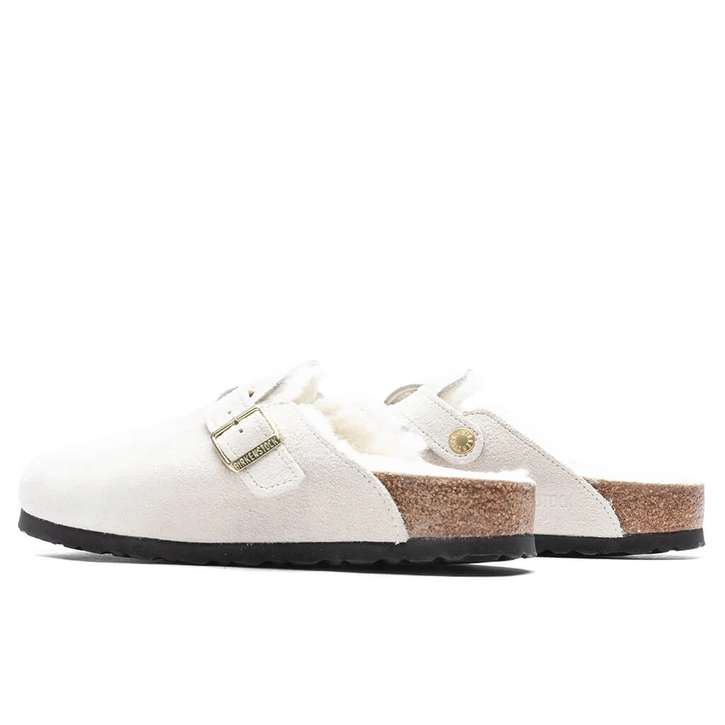 Birkenstock Women's Narrow Boston Shearling Suede - Antique White 5 Birkenstock Women's Narrow Boston Shearling Suede - Antique White - Image 3