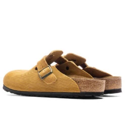 Birkenstock Women's Narrow Boston Suede Embossed - Cork Brown -Birkenstock Store Women s Narrow Boston Suede Corduroy Cork Brown 1026183 08 06 23 Feature VR 5