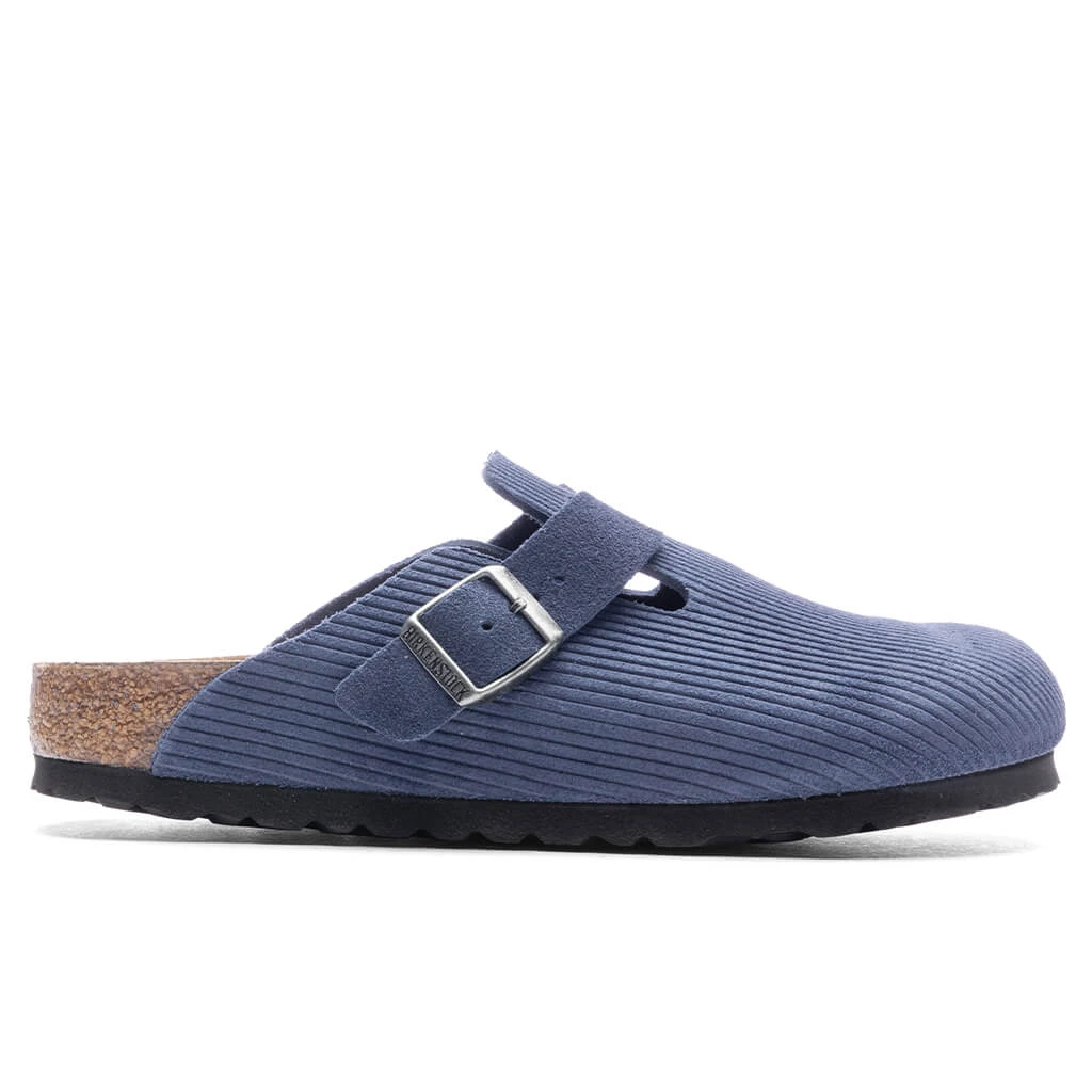 Birkenstock Women's Narrow Boston Suede Embossed - Indigo Blue 3 Birkenstock Women's Narrow Boston Suede Embossed - Indigo Blue