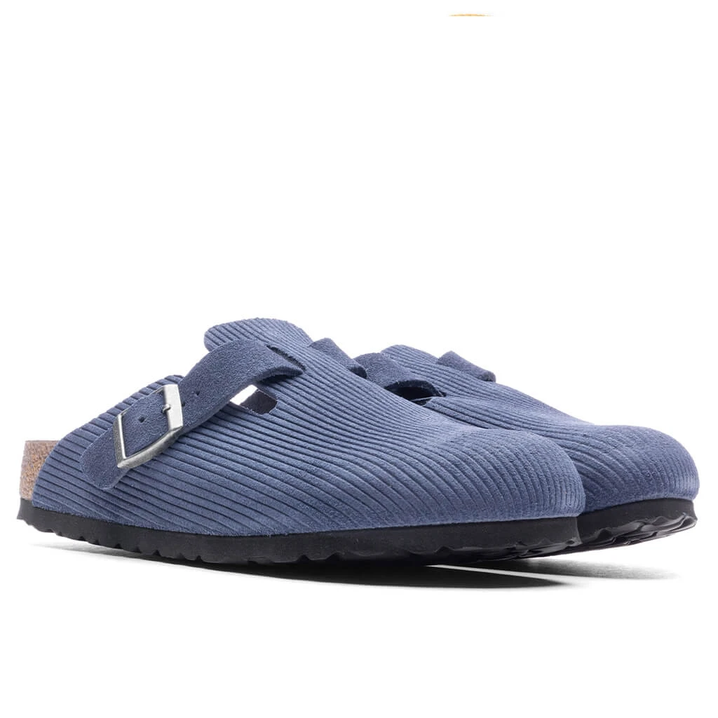 Birkenstock Women's Narrow Boston Suede Embossed - Indigo Blue 4 Birkenstock Women's Narrow Boston Suede Embossed - Indigo Blue - Image 2