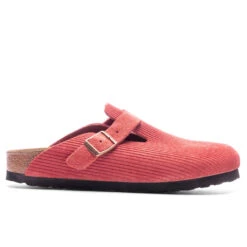 Birkenstock Women's Narrow Boston Suede Embossed - Sienna Red