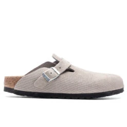Birkenstock Women's Narrow Boston Suede Embossed - Corduroy Stone Coin