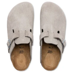 Birkenstock Women's Narrow Boston Suede Embossed - Corduroy Stone Coin -Birkenstock Store Women s Narrow Boston Suede Corduroy Stone Coin 1026211 08 06 23 Feature VR 4