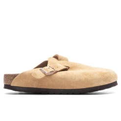 Birkenstock Narrow Boston Suede - Latte Cream