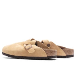 Birkenstock Narrow Boston Suede - Latte Cream -Birkenstock Store Women s Narrow Boston Suede Latte Cream 1026164 08 11 23 Feature KN 5
