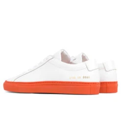 Common Projects Achilles - White/Orange -Birkenstock Store common projects achilles whiteorange 3