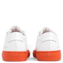 Common Projects Achilles - White/Orange -Birkenstock Store common projects achilles whiteorange 4