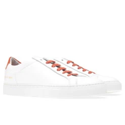 Common Projects Retro Low Glossy - White/Orange -Birkenstock Store common projects retro low glossy whiteorange 2