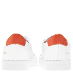 Common Projects Retro Low Glossy - White/Orange -Birkenstock Store common projects retro low glossy whiteorange 4